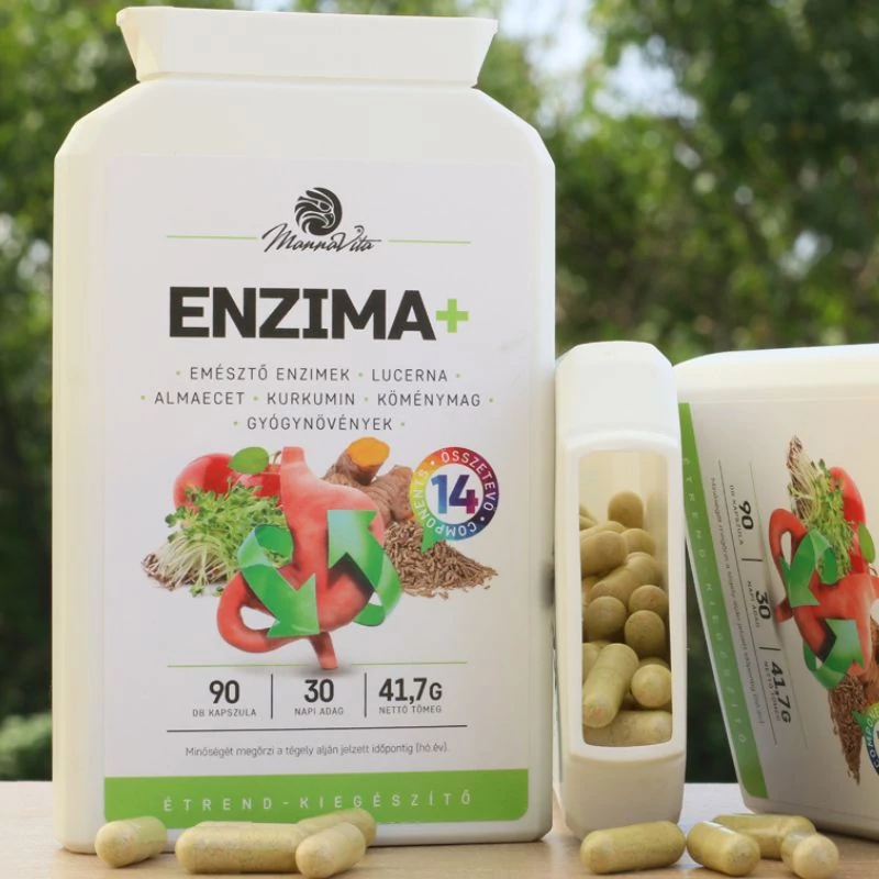 Enzima+ emésztő enzim tartalmú étrend-kiegészítő, 90 db